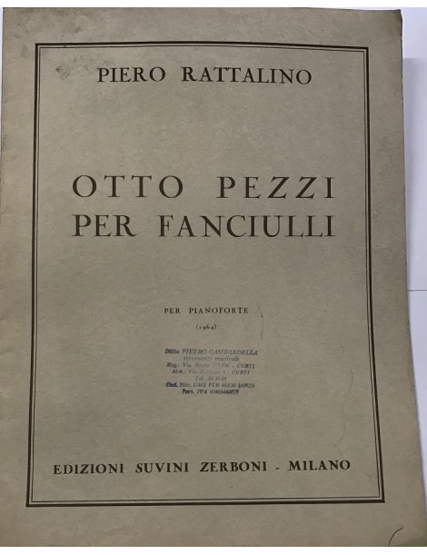 PIERO RATTALINO OTTO PEZZI PER FANCIULLI