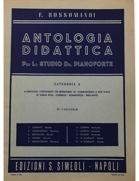 ROSSOMANDI ANTOLOGIA DIDATTICA CATEGORIA B VOL .VI