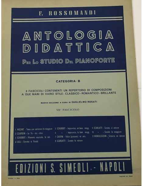 ROSSOMANDI ANTOLOGIA DIDATTICA CATEGORIA B VOL .VII
