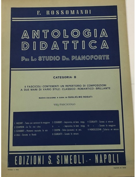 ROSSOMANDI ANTOLOGIA DIDATTICA CATEGORIA B VOL .VIII