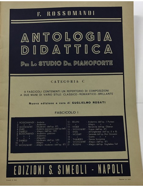 ROSSOMANDI ANTOLOGIA DIDATTICA CATEGORIA C FASCICOLO I