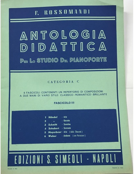 ROSSOMANDI ANTOLOGIA DIDATTICA CATEGORIA C VOL .III