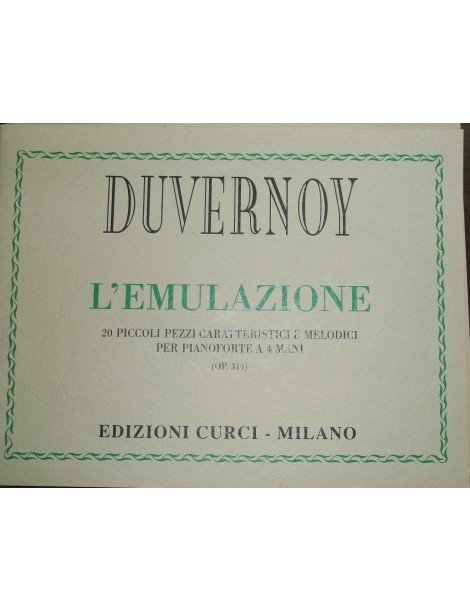 DUVERNOY L'EMULAZIONE 20 PICCOLI PEZZI PER PIANOFORTE 4 MANI
