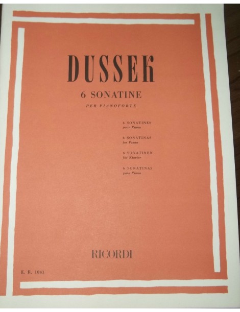 DUSSEK SEI SONATINE OP 20 PER PIANOFORTE