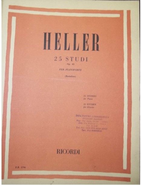 HELLER 25 STUDI OP 45 PER PIANOFORTE