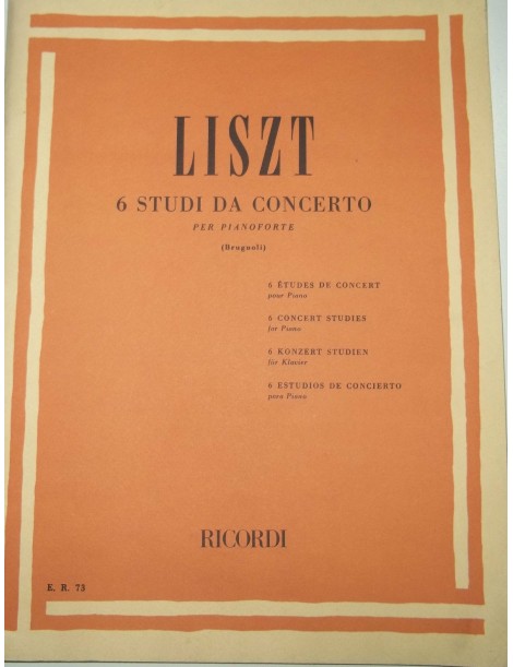 LISZT 6 STUDI DA CONCERTO PER PIANOFORTE