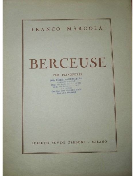 MARGOLA BERCEUSE PER PIANOFORTE