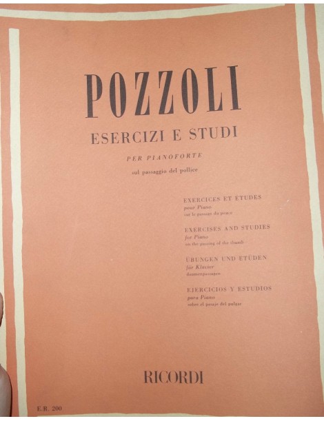 POZZOLI ESERCIZI E STUDI PER PIANOFORTE SUL PASSAGGIO DEL POLLICE