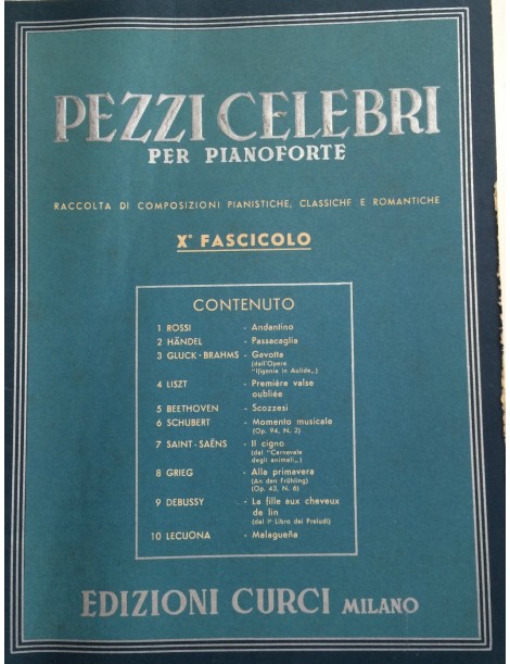 PEZZI CELEBRI PER PIANOFORTE VOLUME 10