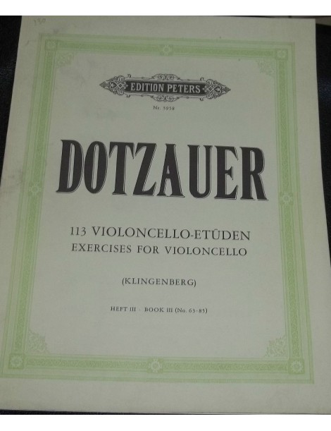 DOTZAUER 113 STUDI PER VIOLONCELLO VOL 3°