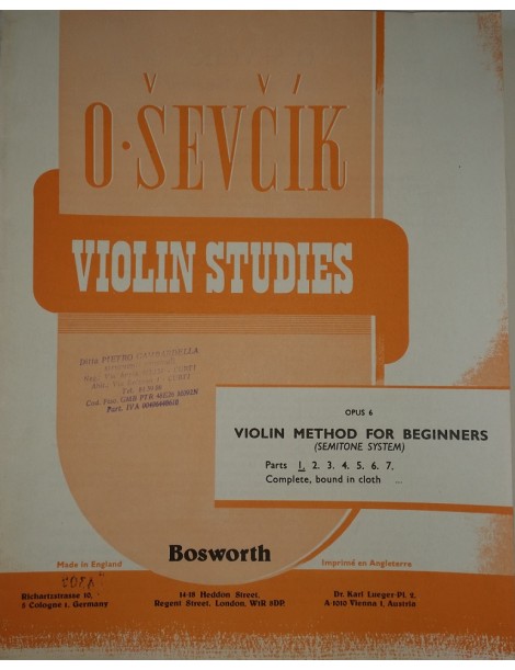 SEVCIK STUDI PER VIOLINO OP 6 PARTE 1
