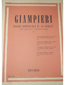 GIAMPIERI PASSI DIFFICILI E A SOLO PER CLARINETTO VOL 1