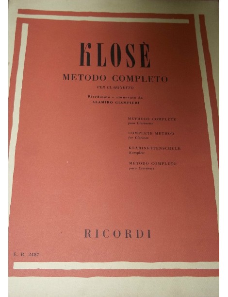 KLOSE' METODO COMPLETO PER CLARINETTO