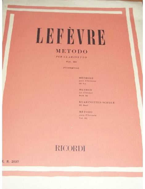 LEFEVRE METODO PER CLARINETTO VOL.3°