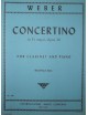 WEBER CONCERTINO IN MI b MAGGIORE OP 26 PER CLARINETTO E PIANOFORTE