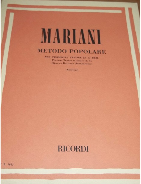 MARIANI METODO POPOLARE PER TROMBONE TENORE IN SIb