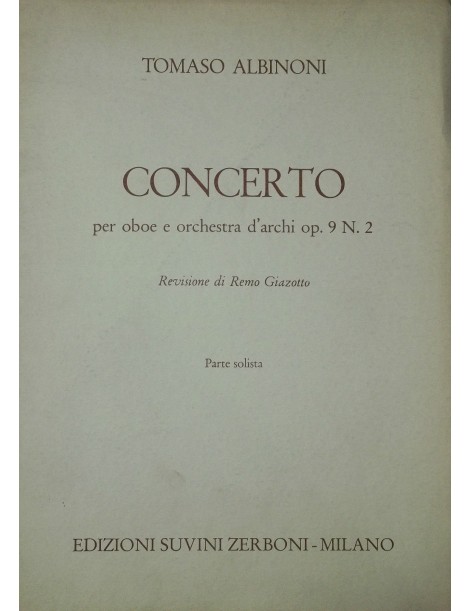 ALBINONI CONCERTO PER OBOE E ORCHESTRA D'ARCHI OP 9 N° 2