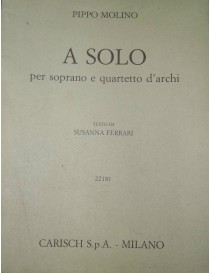 PIPPO MOLINO A SOLO PER SOPRANO E QUARTETTO D'ARCHI