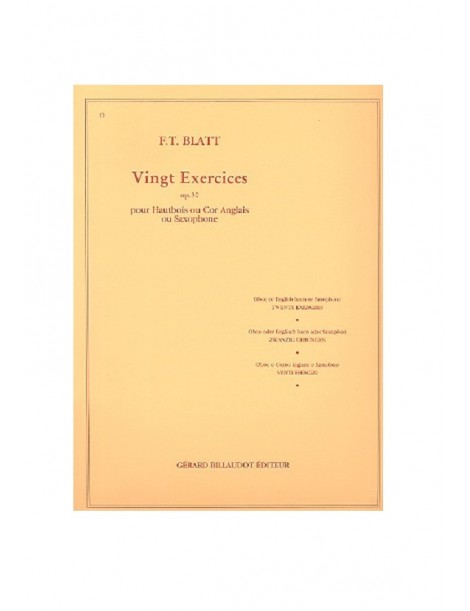 BLATT 20 ESERCIZI PER OBOE O CORNO INGLESE O PER SASSOFONO OP 30