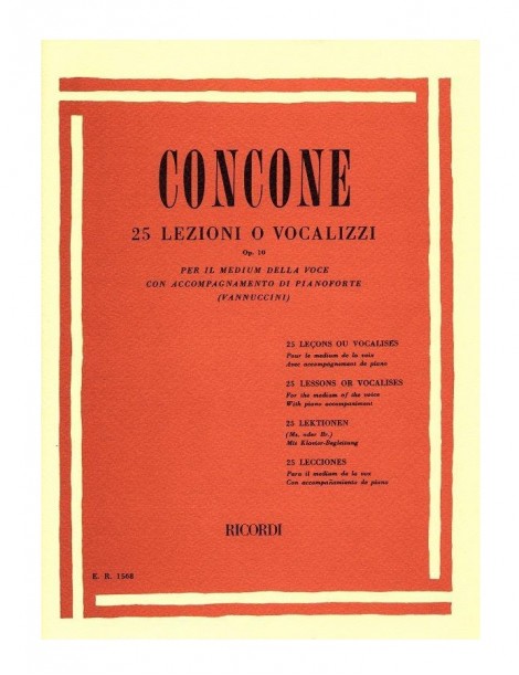 CONCONE 25 LEZIONI O VOCALIZZI OP 10 PER IL MEDIUM DELLA VOCE