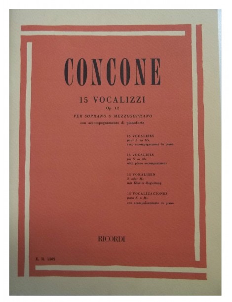 CONCONE 15 VOCALIZZI OP 12 PER SOPRANO O MEZZO SOPRANO
