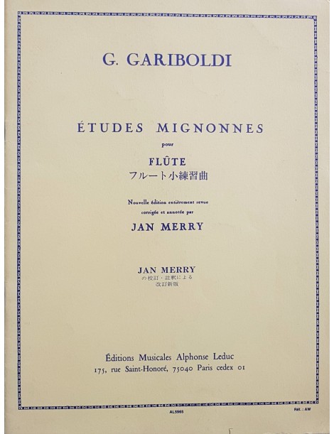 GARIBOLDI ETUDES MIGNONNES PER FLAUTO OP131