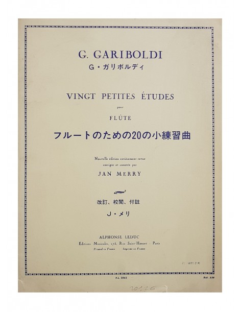 GARIBOLDI VINGT PETITES ETUDES POUR FLUTE