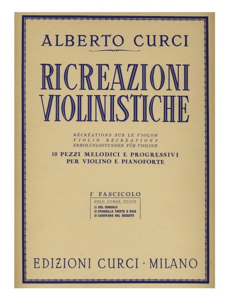 CURCI RICREAZIONI VIOLINISTICHE VOL 1