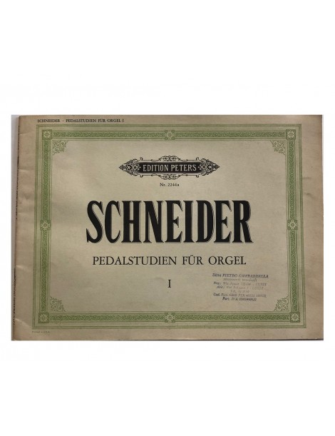 SCHNEIDER PEDALSTUDIEN FUR ORGEL VOL 1°