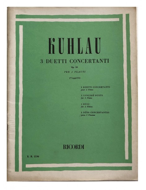 KUHLAU TRE DUETTI CONCERTANTI PER DUE FLAUTI OP 10