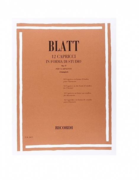 BLATT 12 CAPRICCI IN FORMA DI STUDI OP 17 PER CLARINETTO