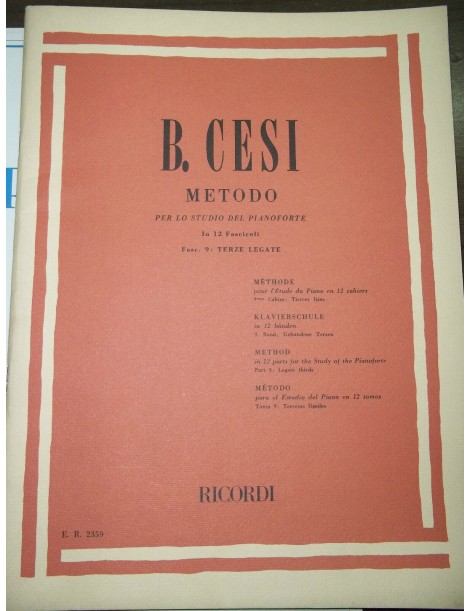 B.CESI METODO PER LO STUDIO DEL PIANOFORTE VOL9° TERZE LEGATE