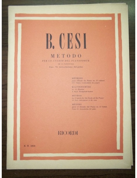 BENIAMINO CESI METODO PER LO STUDIO DEL PIANOFORTE VOL 6