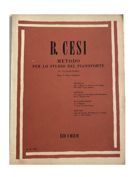 BENIAMINO CESI  METODO PER LO STUDIO DEL PIANOFORTE VOL 5°
