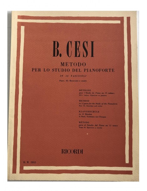 BENIAMINO CESI METODO PER LO STUDIO DEL PIANOFORTE VOL 2°