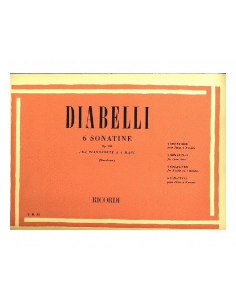 DIABELLI SEI SONATINE PER PIANOFORTE A QUATTRO MANI OP 163