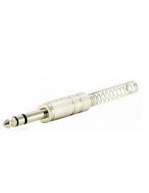 CONNETTORE JACK MASCHIO METALLO 6,3 STEREO CON MOLLA 0,7 S215