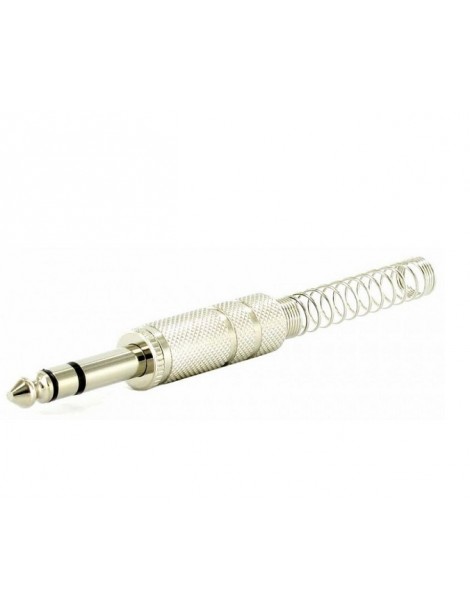CONNETTORE JACK MASCHIO METALLO 6,3 STEREO CON MOLLA 0,7 S215