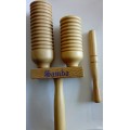 WOOD BLOCK-GUIRO PROFESSIOMALE DOPPIO CON BATTENTE