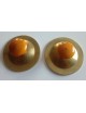 COPPIA PIATTINI DIDATTICI IN OTTONE CON POMELLO IN LEGNO CM 5