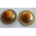 COPPIA PIATTINI DIDATTICI IN OTTONE CON POMELLO IN LEGNO CM 5