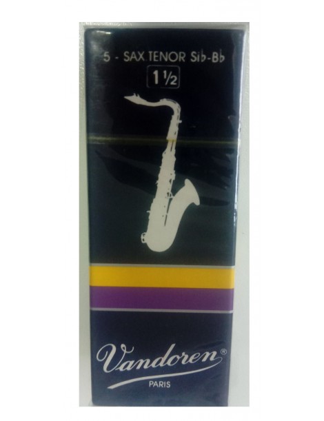 CONFEZIONE DI 5 ANCE VANDOREN BLU SAX TENORE N° 1,5