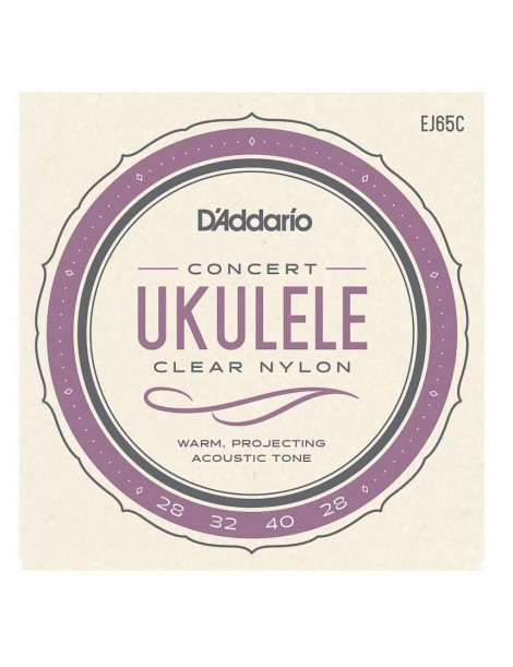 MUTA D'ADDARIO PER UKULELE CONCERTO CLEAR NYLON EJ65C