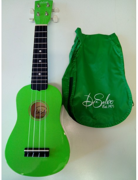 UKULELE SOPRANO DE SALVO UKSGR VERDE CON BORSA