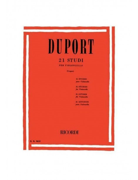 DUPORT 21 STUDI PER VIOLONCELLO RICORDI