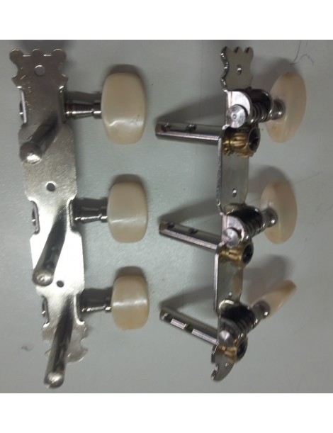 MECCANICHE CHITARRA ACUSTICA 3+3 PERNI IN METALLO
