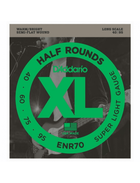 D'Addario ENR70 Half Rounds Bass, Super Light, 40-95, Long Scale Muta Basso