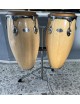 COPPIA DI CONGAS IN LEGNO CON SUPPORTO