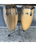 COPPIA DI CONGAS IN LEGNO CON SUPPORTO