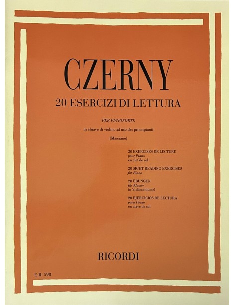CZERNY 20 ESERCIZI DI LETTURA IN CHIAVE DI VIOLINO